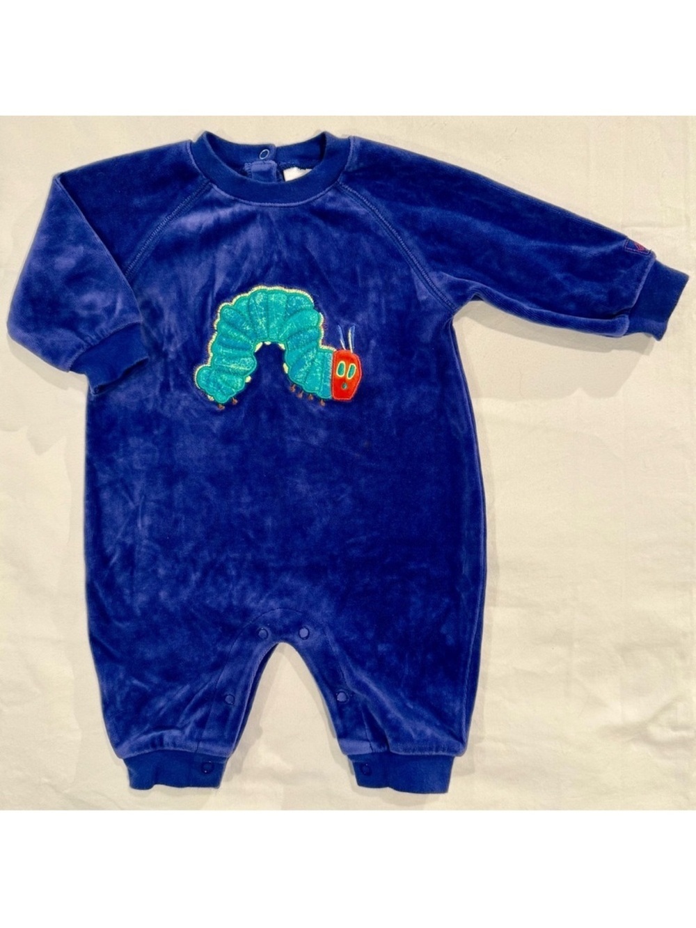 Vintage Carters The Very Hungry Caterpillar Romper Boys 3-6M Girls Velour Fall